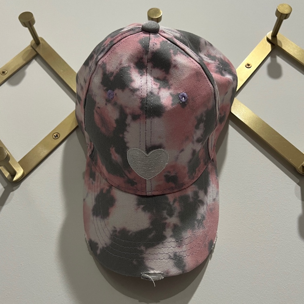 Haute Shore Pink Camo/White Heart Boardwalk Baseball Cap